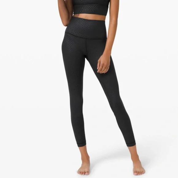 Lululemon Align Pant II 25" Lattice Work Emboss Black size 2